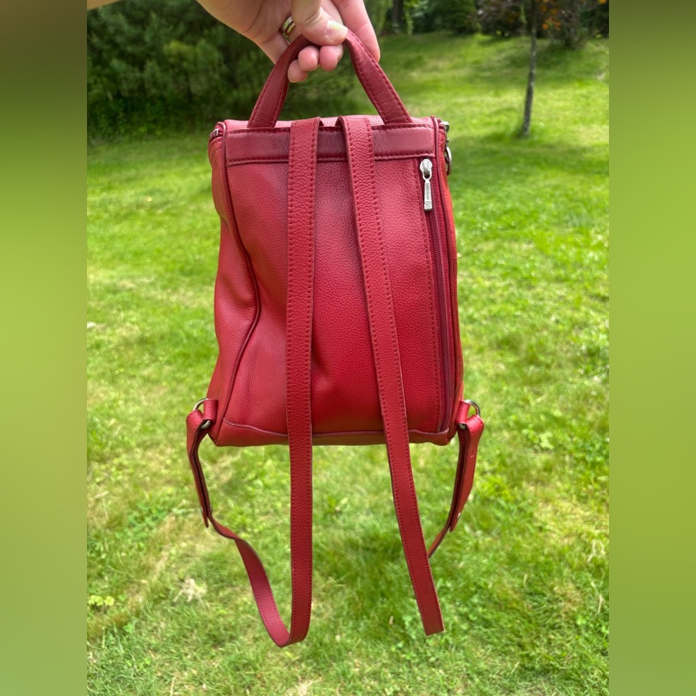 Longchamp Leather Red Mini-Backpack - image 2